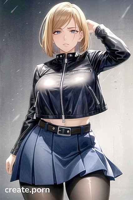 Biker in Black Clothes Rides Thick Cock in Steamy Hentai AI Image