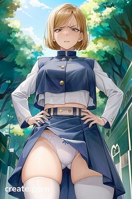 Disgusted but Seduced - Large-Breasted Beauty in Hands-On-Hips Hentai AI Image
