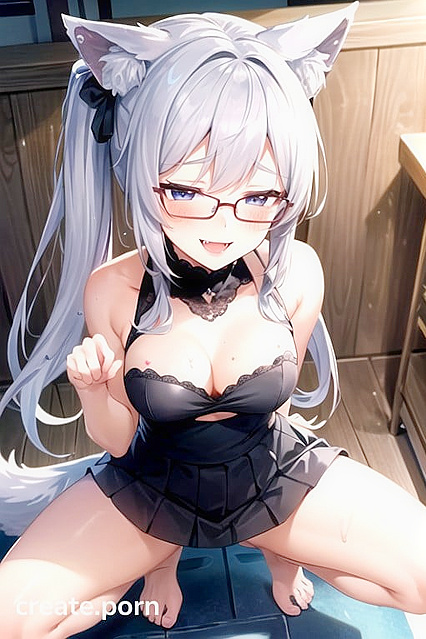 Blushing Blue-Eyed Beauty Gets Naked in Seductive Hentai AI Image