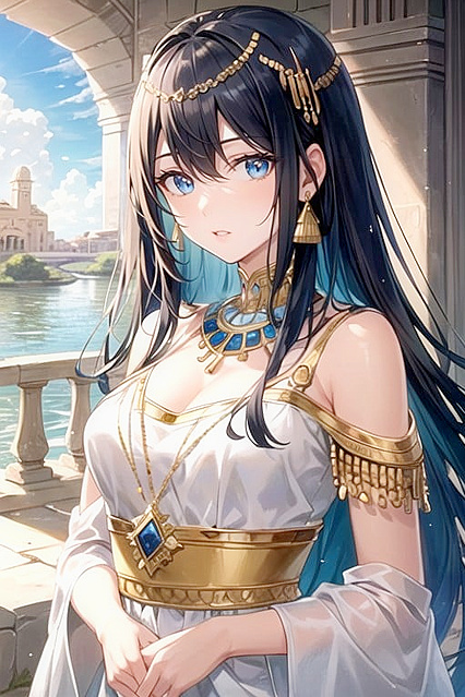 Cleopatra Seduces in Her Luxurious Palace Amidst Ancient Egyptian Splendor