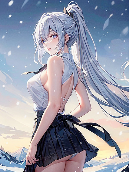 Sultry Sideboob and Plump Medium Breasts in Seductive 20s Hentai AI Image