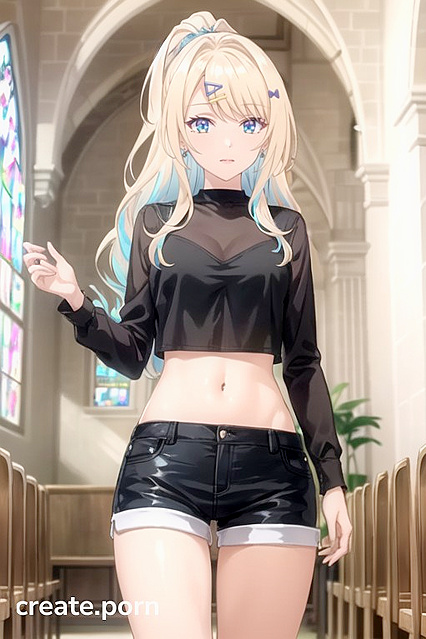 Shirakawa Runa Stands Temptingly in Church for Seductive Hentai Pleasure