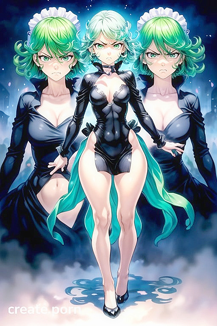 Angry Manga Beauty in Form-Fitting Clothes for Steamy Colored Hentai AI Image