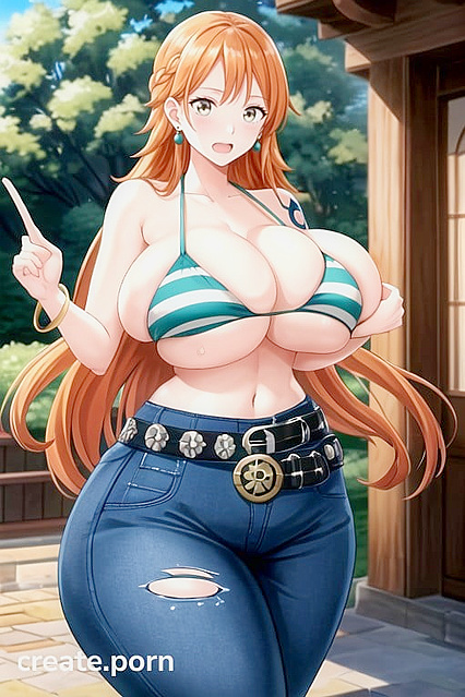 Nami from One Piece Experiences BreastExpansion in Steamy Hentai AI Image