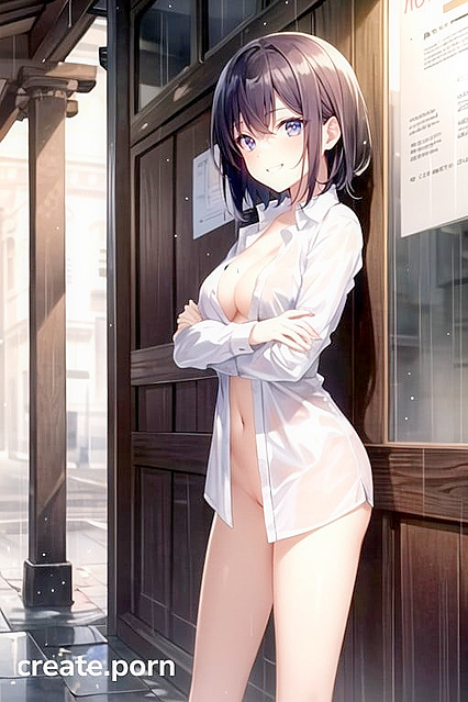 Raining Desire - Open-Clothed Bliss with Entwined Arms in Hentai Fantasy