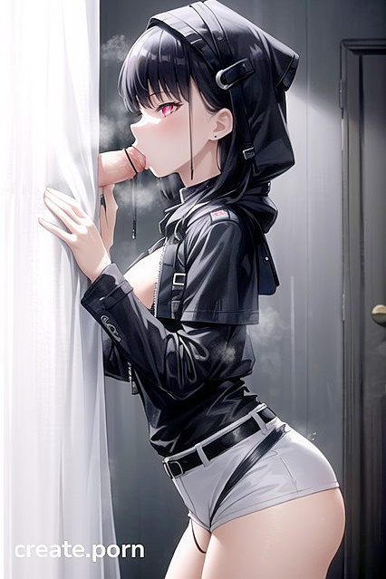 D from Nikke with Glowing Eyes in Intense  Hentai AI Image