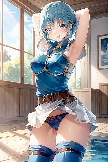 Thea from Fire Emblem Seduces with Large Breasts at the Pool