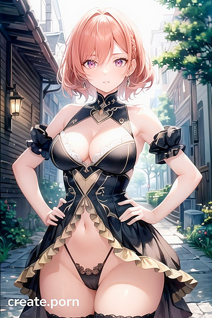 Ginger With Pink Eyes Poses provocatively for Steamy Hentai AI Image