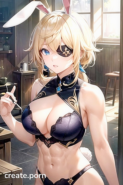 Fischl from Genshin Impact Shows Off Her Large Breasts in Muscle-Filled Hentai AI Image