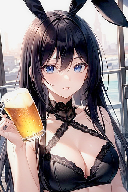 Bunny Girl 18+ Gets Wild with Beer in Erotic Hentai AI Image