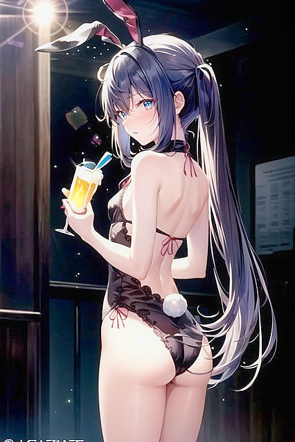Teen 18+ Bunny Girl 18+ Shows Off Her Perfect Ass in Seductive Rear View Hentai AI Image