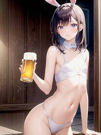 18-Year-Old Bunny Girl 18+ with Large Breasts in Sexy Hentai AI Image