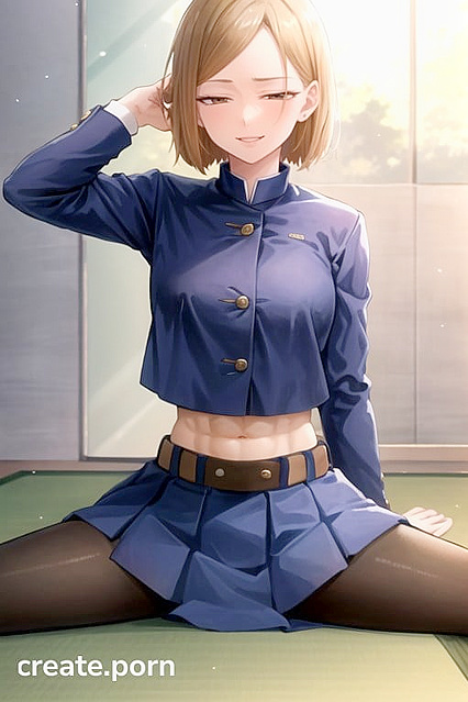 Kugisaki Nobara from Jujutsu Kaisen Gets Racy in Full-Body Muscular Hentai AI Image