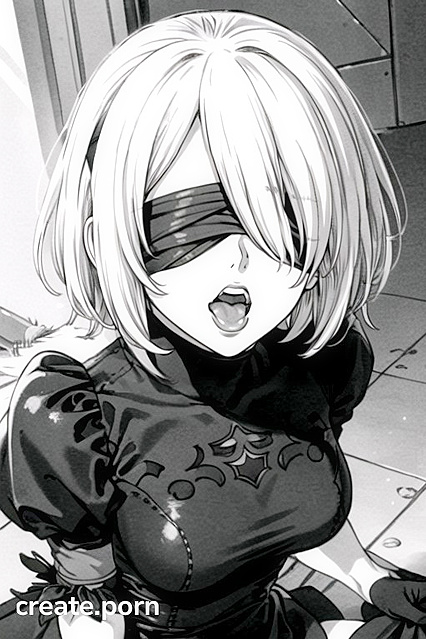 Yorha No.2 Type B Showing Off Her Ahegao in Intense Close-Up Hentai AI Image