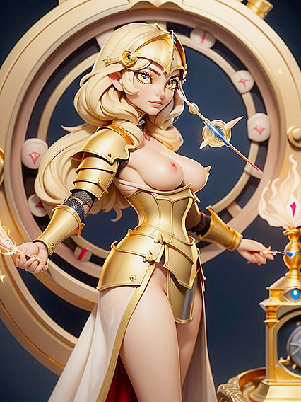 Skinny Girl 18+ Wears Tight Corset While Casting Spells in Erotic Hentai AI Image