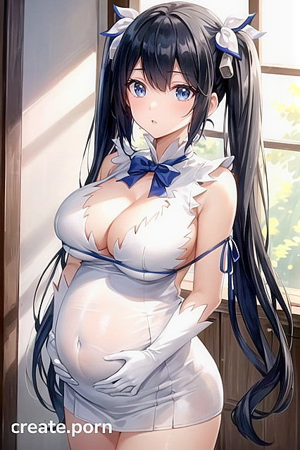 Hestia from DanMachi Carries Your Baby in steamy Hentai AI Image