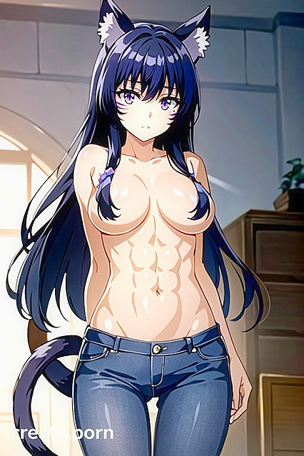 Naked Muscular Guy in Jeans Shorties for Steamy Hentai AI Image