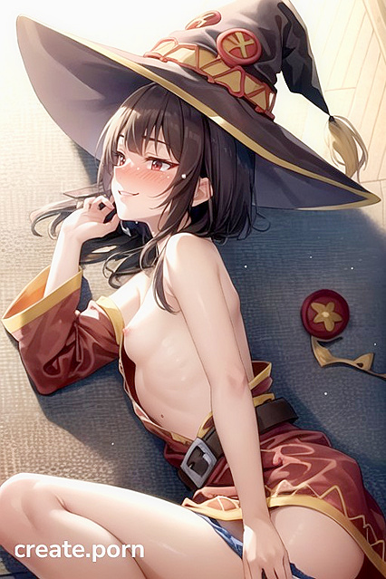 Megumin from Isekai Quartet Gets Frisky with Skinny Panty Play