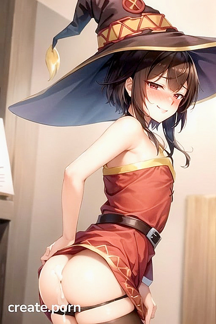 Rear View Adventures with Megumin from Isekai Quartet in Creamy Hentai Fun