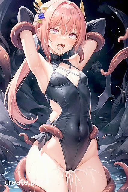 Fucking Tentacles Drill Skinny Bitch with Tiny Ass in Wild Hentai Sex
