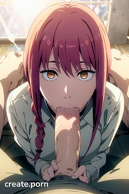 Makima Gives Mind-Blowing Blowjob, Top Down Action in Chainsaw Man Hentai