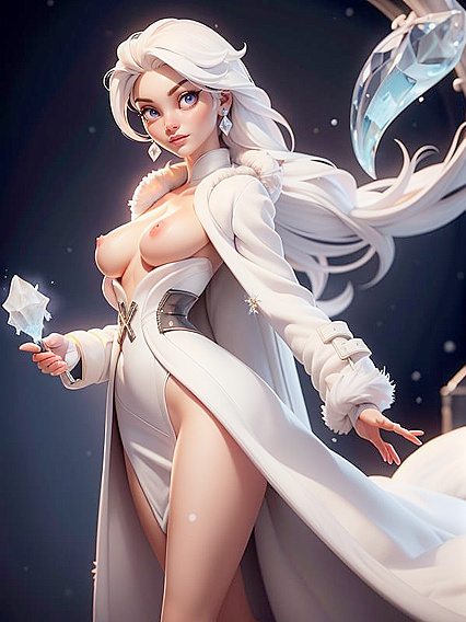 White-Haired Babe with Juicy Tits Casts Magic Spells and Gets Fucked Raw