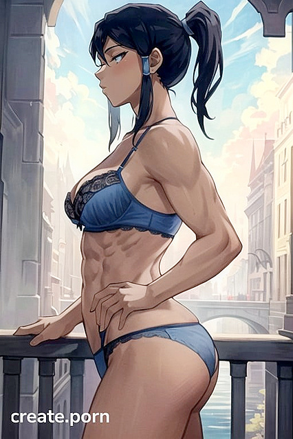 Korra in Blue Stockings and Lingerie, Sucking Dick Like a Pro