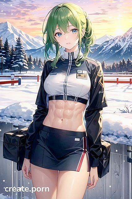 Green-Haired Bitch Gets Pounded in Snowy Sunset Action