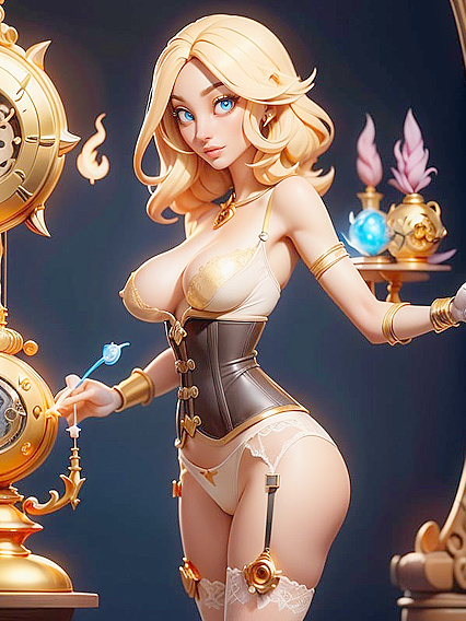 Chronomancer Cocks Sucking Spells in Standing Hentai Porn Action