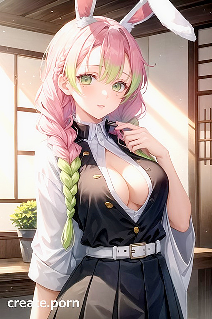 Mitsuri Kanroji from Demon Slayer with Perfect Rounded Tits in Steamy Hentai Action