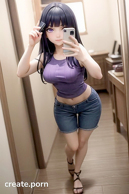 Hyuuga Hinata Flexes Her Muscular Body in Filthy Hentai Porn Selfie Action