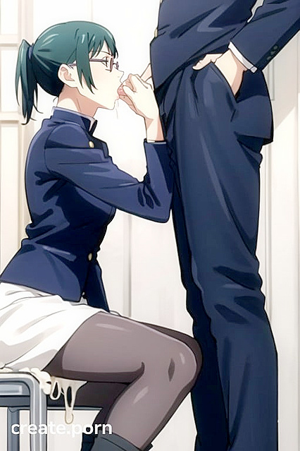 Maki Zenin Sits Down, Spreads Those Legs, and Gives a Mind-Blowing Blowjob