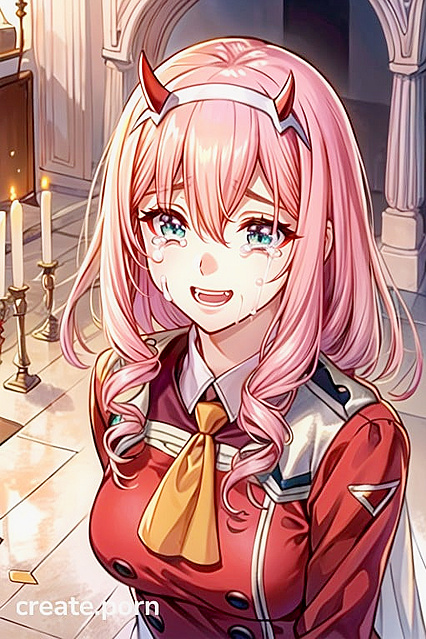 Zero Two's Curly Bliss - A Manga Wedding in Vibrant Colors Where Tears of Joy Flow