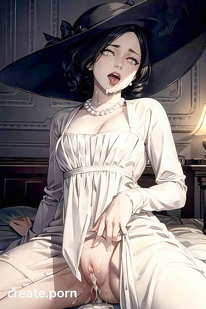 Skinny Lady Dimitrescu Rubs One Out for a Juicy Creampie Ahegao Treat