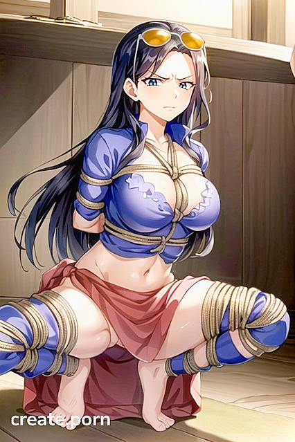 Submissive Curves - Dark-Skinned Nico Robin in Pet Play Poses