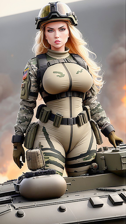 Sexy Blonde Military Babes With Big Boobs Dominate the Battlefield