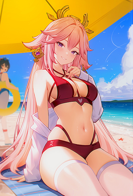 Screaming Orgasmic XXX Summer Babe - Hentaigirl Sizzles in Naughty Beach Pic
