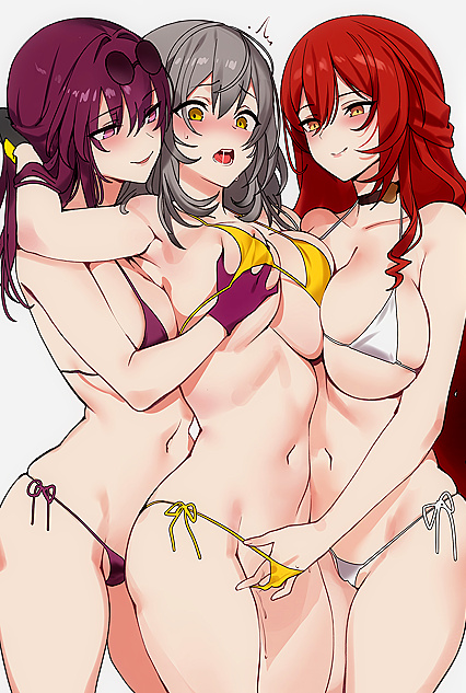 Hardcore hottie Stella sandwiched by kinky Keiko';pimp daddy! XXX pic