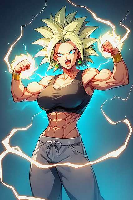 Kefla from Dragon Ball Super Flexes and Moans in Steamy Hentai Picture