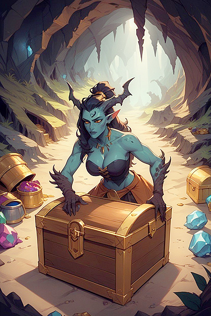 Mimic MonsterWoman Emerges from Toothed Treasure Chest for Steamy Hentai Adventure