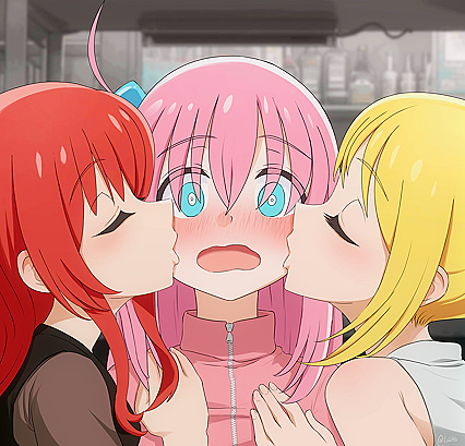 Hentaified Kissin’ Kinfolk – Kit & Ni Jill Off on Boobie Chick