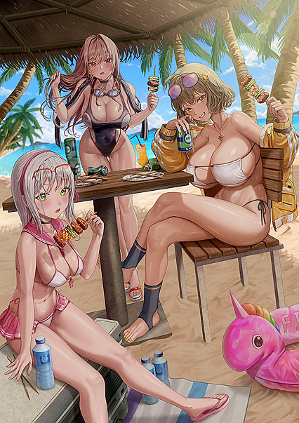 Horny bitches get wet n wild on da sand! Hentai XXX pics inside!
