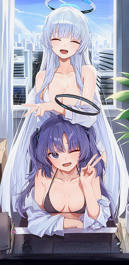 Hella Hot HentaixNoA&YuukaxPic - Swimming Suits Soaked Wet!