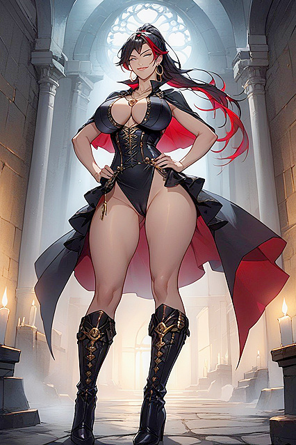 Vampire with Gold Hoops and Big Boobs Seduces in Steamy Hentai Picture