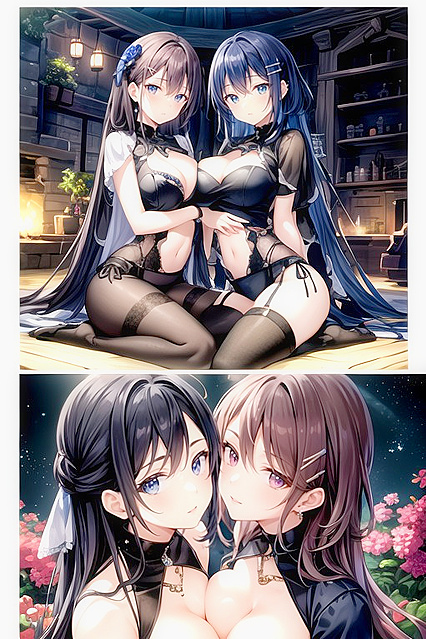 Harem Girl 18+s with Hair Clips Seduce Aliens on Distant Planet Hentai