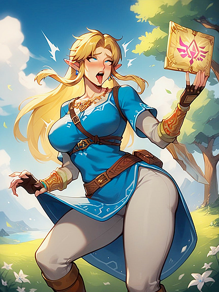 Blonde Beauty Transforms with Extreme Length Hairstyles in HD Hentai Picture