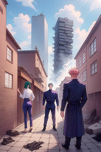 Mahito Resists as His Clothes Tear in  Hentai Picture