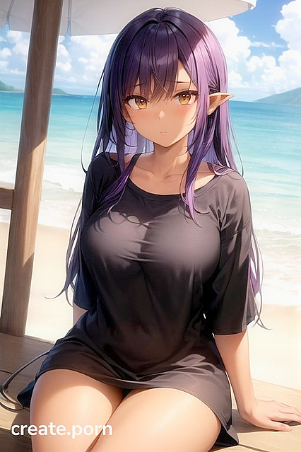 Purple-Haired Beauty Rides Long Dick in Seductive Hentai Image