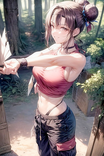 Short-Haired Girl 18+ in Pink Workout Shirt Explodes in Hentai Pleasure