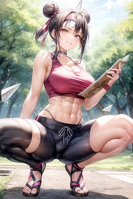 Large-Busted Beauty Wields a Massive Summoning Scroll in Steamy Hentai Picture